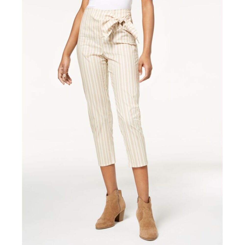 Be Bop Juniors Striped Tie Waist Cropped Pants